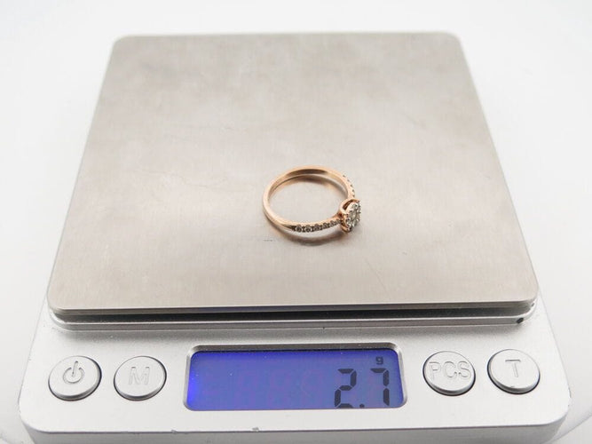 Bague 55 bague juliette juju j0303p 6mm en or rose 18k & diamants 0.45ct 58 Facettes 267117