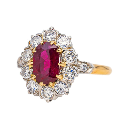 Bague 51 Bague Or jaune, Platine Rubis, Diamant 58 Facettes 4884241CN