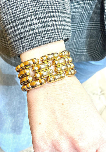 Bracelet Bracelet Tank 113 grammes en or jaune 18 carats 58 Facettes