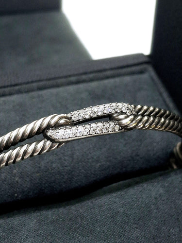 Bracelet David Yurman - Bracelet Argent Et Diamants 58 Facettes