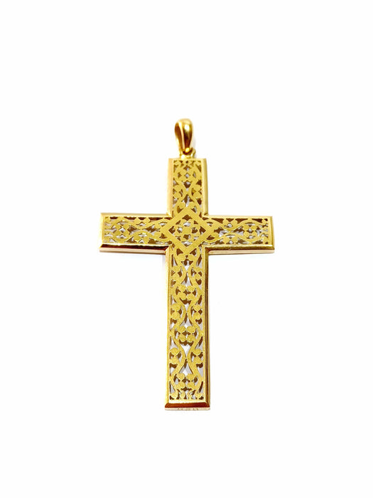 Pendentif Pendentif - croix en or ajouré 58 Facettes