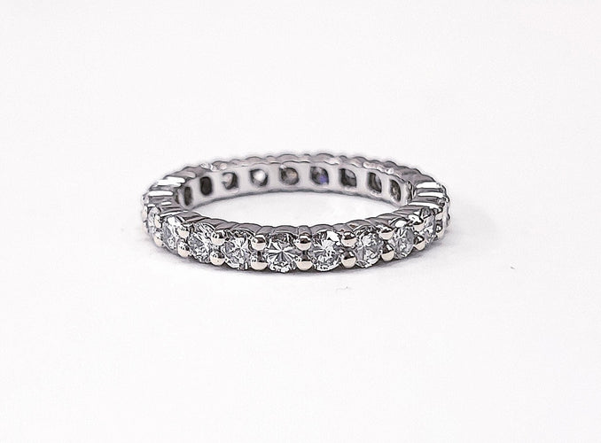 Bague 53.5 Alliance en or blanc et diamants 1,50ct 58 Facettes All.1.5ct-DV.37