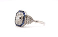 Bague 55 bague en platine avec diamants et saphirs 58 Facettes