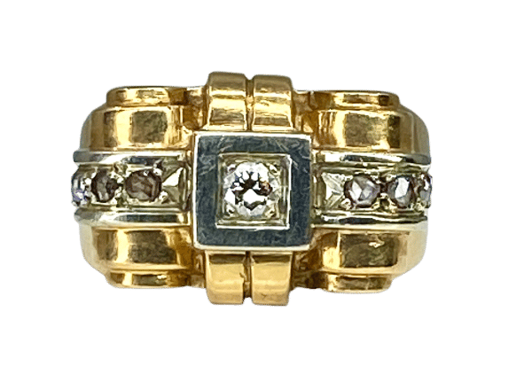 戒指 TANK 黄金和钻石