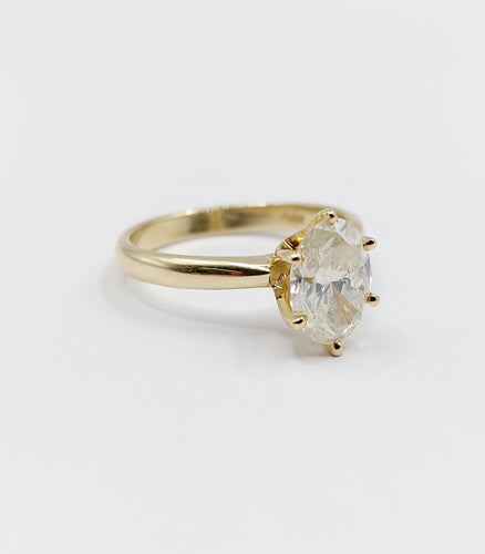 Bague Bague solitaire or jaune diamant 1,51 carat - certificat GWLAB 58 Facettes A03789
