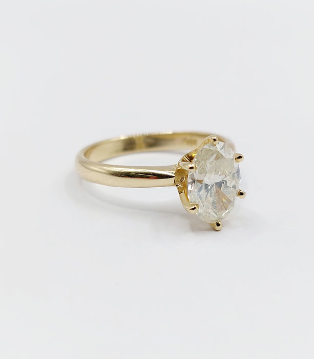 Bague 52 Bague solitaire or jaune diamant 1,51 carat - certificat GWLAB 58 Facettes A03789