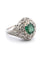 Bague 54 Bague en platine avec émeraude centrale et diamants 58 Facettes