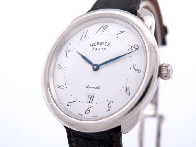 Montre montre HERMES arceau ar7.710 41 mm acier bracelet croco automatique 58 Facettes 268183