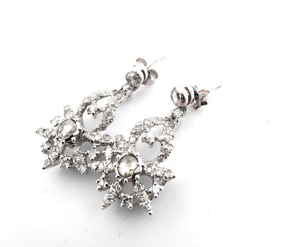 Boucles d'oreilles Boucles d'oreilles en platine avec diamants 58 Facettes