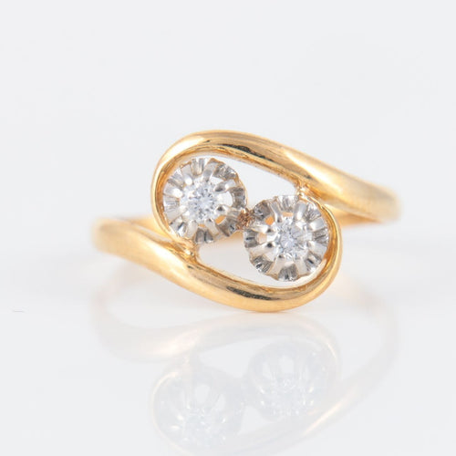 Bague 52.5 Bague toi et moi, deux diamants 58 Facettes P3L11