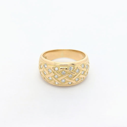 Bague 52 Bague en or jaune et diamants 58 Facettes 26371