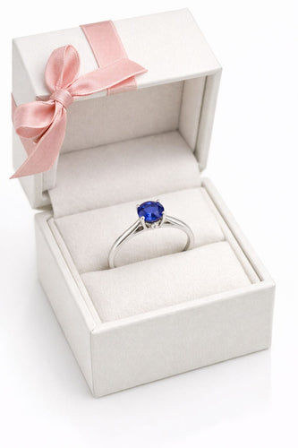 Bague 55 Solitaire en or blanc avec tanzanite 58 Facettes 50122