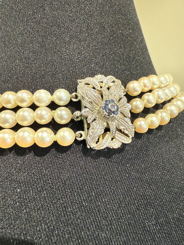 Collier Vintage - Collier de perles de culture - fermoir or blanc 58 Facettes 1.0000481/2