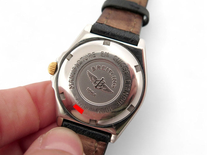 vintage montre BREITLING wings lady b67050 acier et or 30 mm +boite quartz 58 Facettes 269960