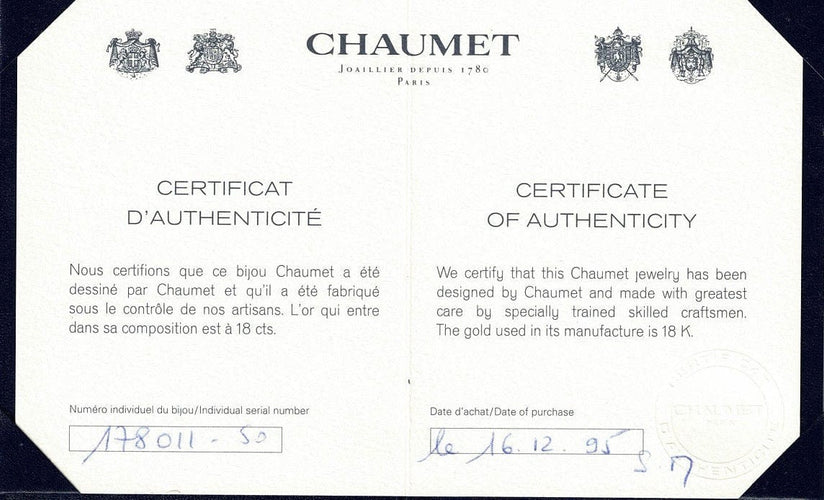 Bague 54 Bague Chaumet Collection Valse en or gris 18k - 1995 - Taille 54 - Papiers d'origine 58 Facettes FB10102