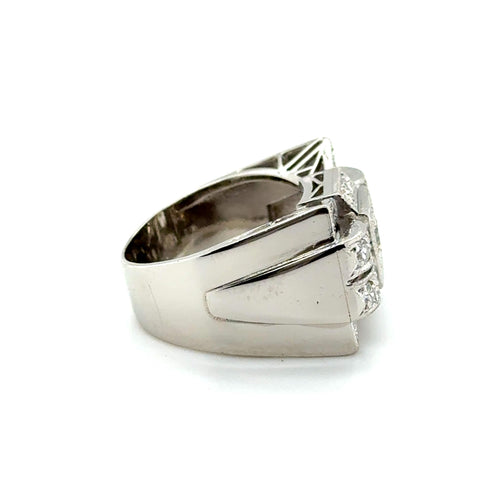 Bague 54 Bague Tank Platine et Diamants 58 Facettes 1.0000394/1