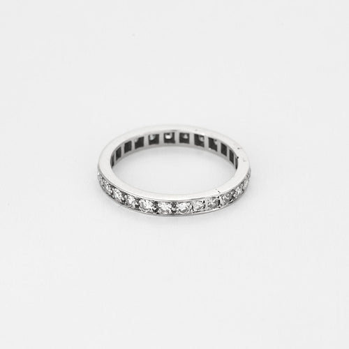 Bague 60 Alliance américaine en or gris et diamants 58 Facettes ENG10598