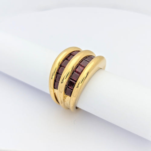 Bague 53 VERNEY - Bague en or jaune et rubis 58 Facettes 28795