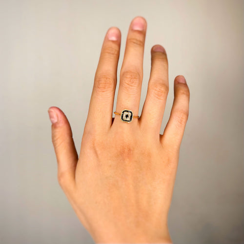 Bague 56 Bague style Art Déco - Or & Saphirs 58 Facettes 250383R