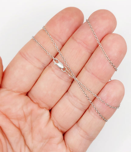 Collier Chaine vintage or blanc 18k mailles forçat 42,5 cm 2,49 gr 58 Facettes A06121