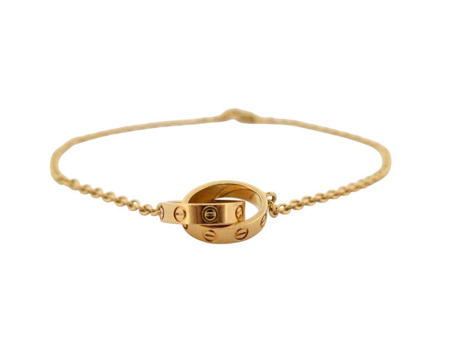 bracciale CARTIER love su catena b6027100 t17.5 in oro giallo 18k 4.1gr 