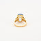 Bague 54 Bague or jaune saphir Ceylan clair et diamants 58 Facettes