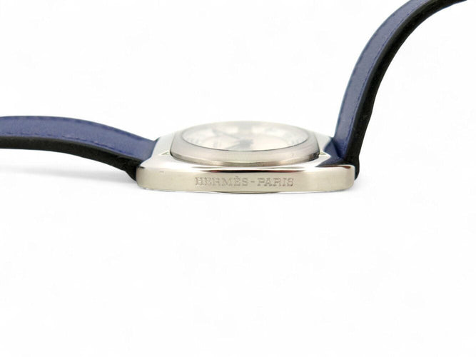 Montre vintage montre HERMES espace es2.210 quartz 33 mm acier cuir +pochon blue 58 Facettes 270283