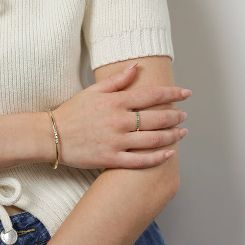 Bague 56 Bague en or jaune avec émeraudes 58 Facettes 2505016