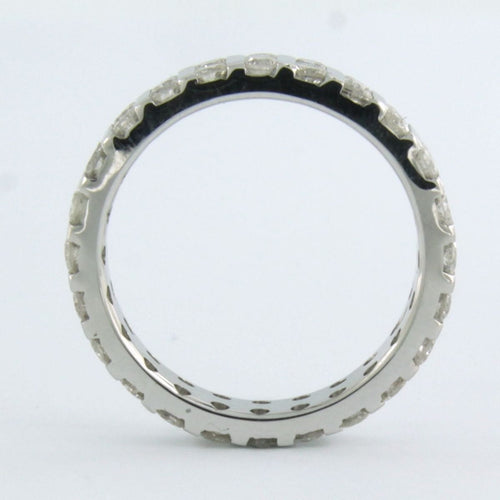 Anillo tipo alianza de oro blanco con diamantes talla brillante hasta 2,00 ct 