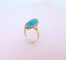 Bague 55.5 Bague Marquise cabochon de turquoise 58 Facettes AA 1669