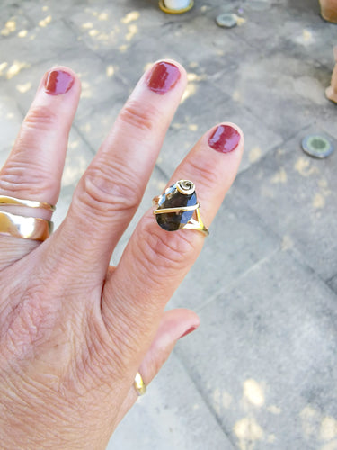 Bague 54.5 Bague Quartz fumé Or Jaune 58 Facettes AB 1074