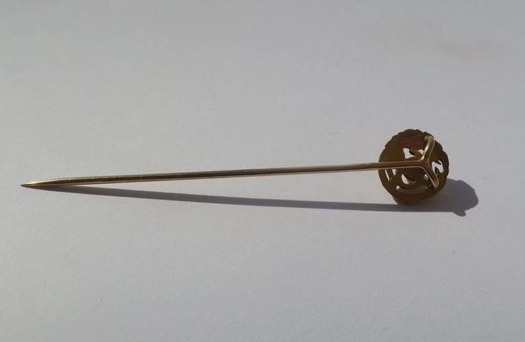 Broche Epingle serpent chien, or rose et perle fine 58 Facettes