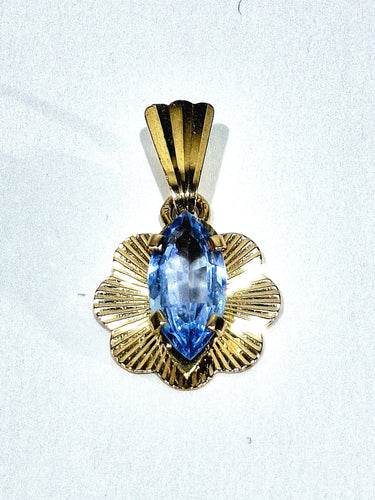 Pendentif Pendentif Or Et Topaze Bleue 58 Facettes