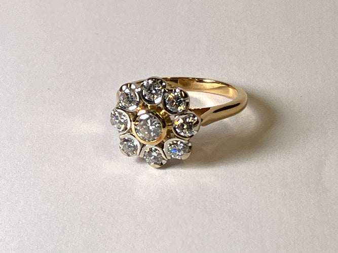 Bague 58 Bague fleur de diamants 58 Facettes