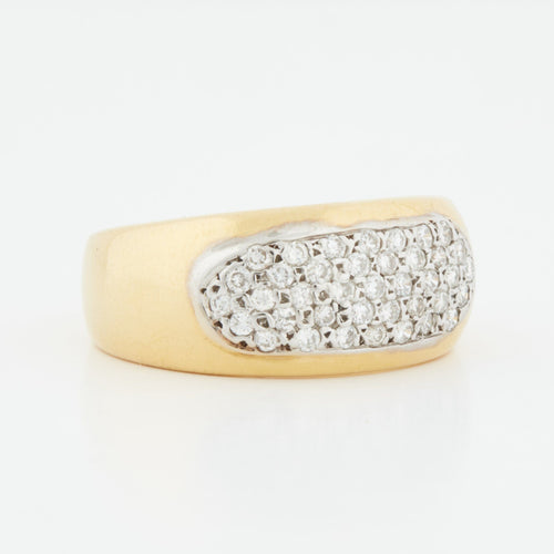 Bague 49 BAGUE EN OR JAUNE ET BLANC 18 CARATS 58 Facettes REF 10102