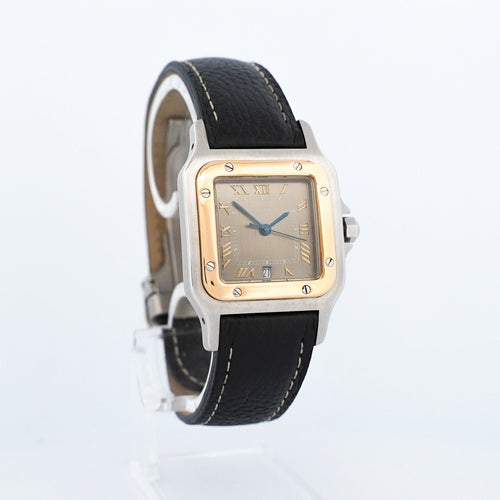 Montre CARTIER -Montre Santos Galbée - Bronze roman dial - LM 58 Facettes