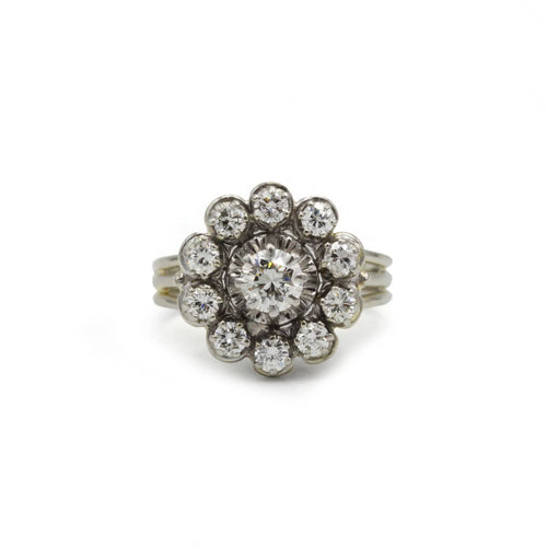 Bague 51 Bague Marguerite - Or blanc, Platine & Diamants 58 Facettes 250460R