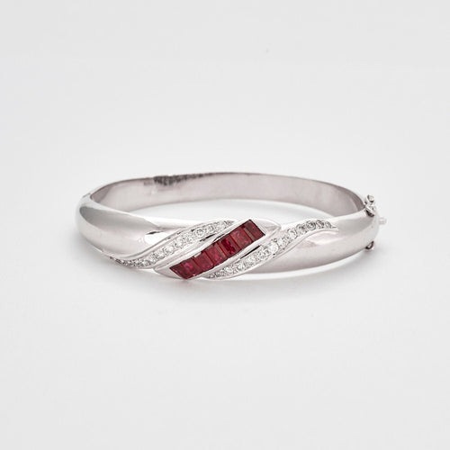 Bracelet Bracelet jonc diamant et rubis 58 Facettes 2918