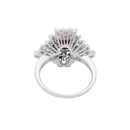 Bague 56 Bague jupe or blanc rubis 1,57 cts et diamants. 58 Facettes 34789