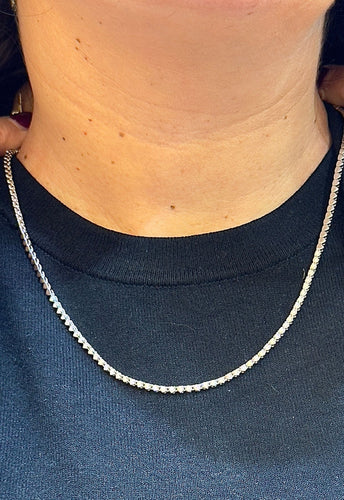 Collier Collier rivière de diamants or blanc 58 Facettes