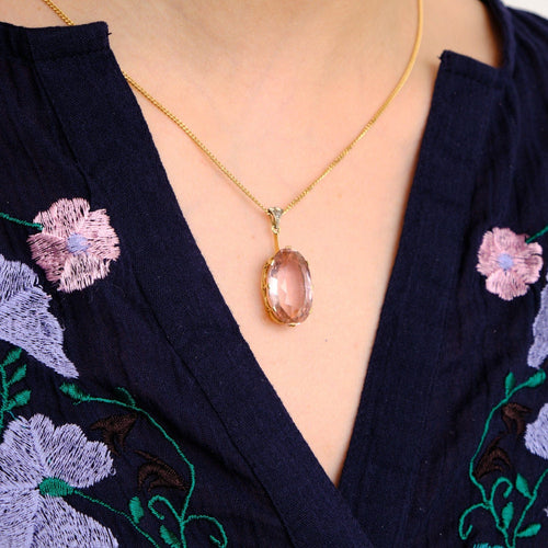 Collier Collier Tourmaline Rose 58 Facettes
