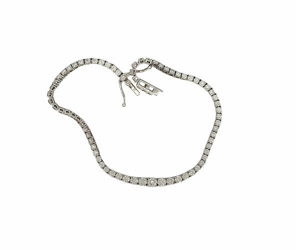 Bracelet Bracelet Tennis rivière de diamants , or blanc 18 carats 58 Facettes