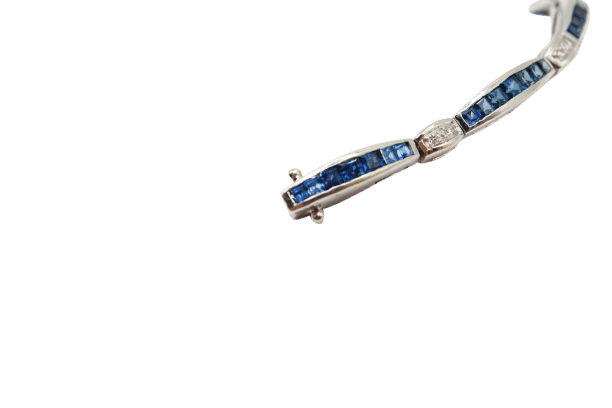 Bracelet Bracelet or blanc, saphirs et diamants 58 Facettes 240395
