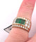Bague 53 Bague en or jaune 18 carats ornée d'émeraudes taille carrée et de diamants 58 Facettes