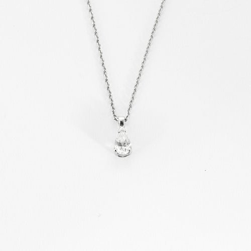 Collier Chaine or blanc et pendentif diamant 58 Facettes CHAL0433