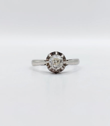 Bague 49.5 Bague solitaire Art Déco Platine diamant taille ancienne (circa 1920) 58 Facettes A05170