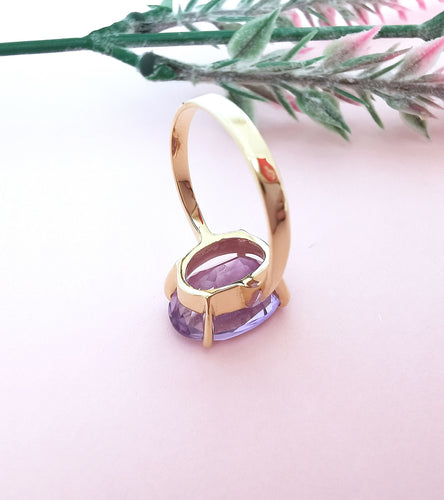 Bague 54.5 Bague Améthyste Ovale 58 Facettes AA 1601