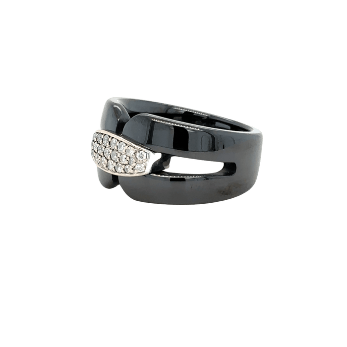 Bague 56 Jeell - Bague céramique et diamants 58 Facettes 1.0000005/1
