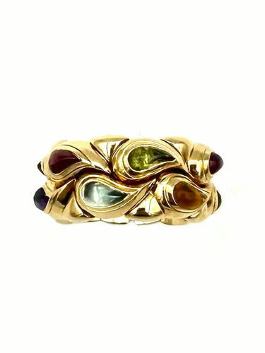 Bague 55 CHOPARD. Collection "Casmir", bague or et pierres de couleur 58 Facettes