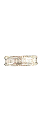 Bague 56 Alliance bague en or blanc sertie de diamants 58 Facettes